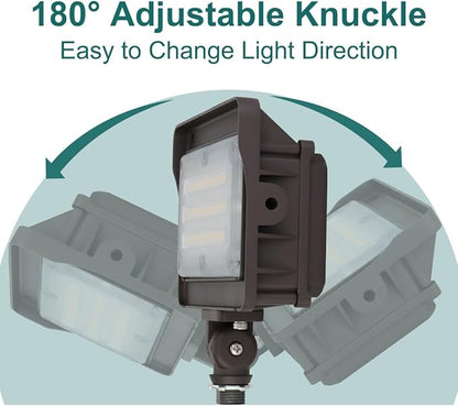 kadision LED Flood Light Outdoor, 50W/40W/30W 6500lm 3000K/4000K/5000K Selectable, Dusk-to-Dawn Photocell, IP65 Waterproof Adjustable Knuckle Mount Security Lights, 100-277V ETL Listed 1-Pack