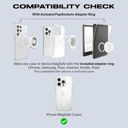 PopSockets Phone Grip for MagSafe with Kickstand, Magnetic Stand, Swappable Top, Secure Hold for iPhone MagSafe Cases, Phone & Tablet Grip - Orange Zest