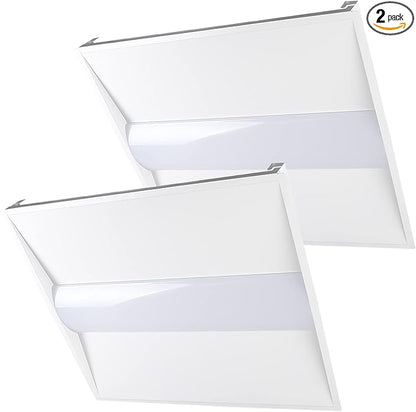 Cortelco 2x2 LED Troffer Light-20W/25W/30W/35W/40W,Up to 6000 Lumens,4 CCT Selectable 3000K/3500K/4000K/5000K,0-10V Dimmable Drop Ceiling Panel – 100-277V,ETL & DLC Listed,Commercial Grade,2 Pack