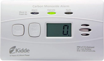 Kidde Carbon Monoxide Detector with 10-Year Battery, Digital Display, 3 LEDs & Nighthawk Carbon Monoxide Detector & Explosive Gas Detector, AC-Plug-in with Battery Backup, Digital Display, White