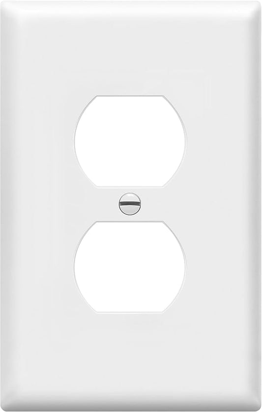 ENERLITES Duplex Receptacle Outlet Wall Plate, Electrical Outlet Cover, Mid-Size Size 1-Gang 4.88" x 3.11", Unbreakable Polycarbonate Thermoplastic, UL Listed, 8821M-W, White