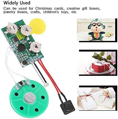 fosa DIY Greeting Card Chip, 60 Seconds Music Sound Audio Voice Recording Module Device Chip Recordable Sound Chip for Christmas Cards, Creative Gift Boxes, Jewelry Boxes, Crafts, Children's Toys