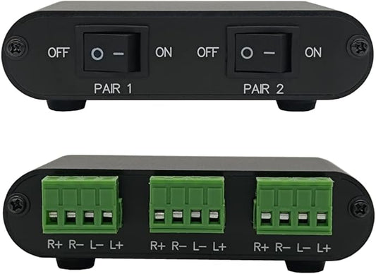 TENEALAY 2-Way Audio Stereo Speaker selector Switcher Box, Combiner Multi Zone A B Speaker Switch Distribution Controller Box - P21
