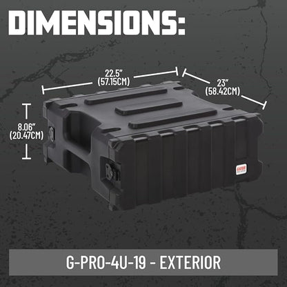 Gator Cases Pro Series Rotationally Molded 4U Rack Case with Standard 19" Depth, Made in USA (G-PRO-4U-19)