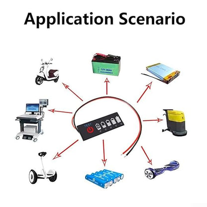 Compact 5S 18 5V 21V Battery Level Indicator with Ternary Lithium Display for Real Time Charge Monitoring on Lithium and Batteries