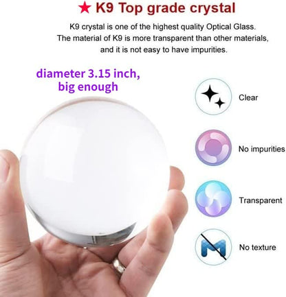 3D Rose Crystal Ball Lamp,3.15 inch Crystal Ball Night Light with Wooden Base,16 Colors Changing Light,Dimmable Remote Control,Rose Flower Desk lamp (G)