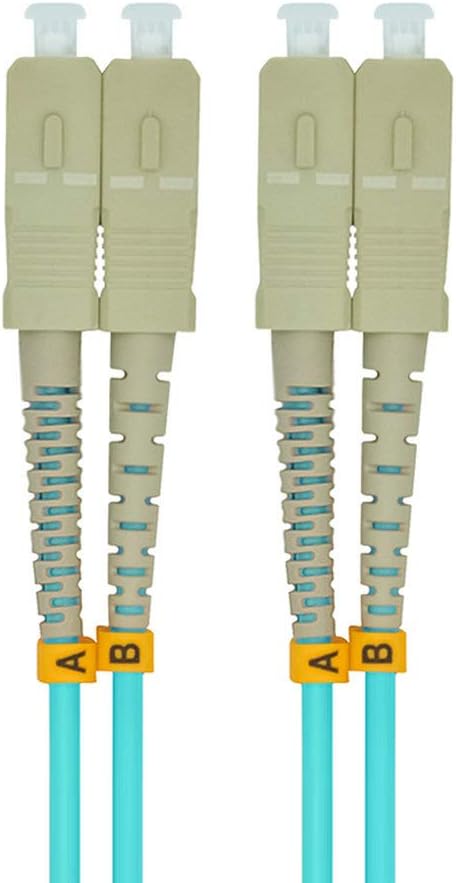 Jeirdus 3Meters 10ft SC Duplex 50/125 10G OM3 Multi-Mode Fiber Optic Cable Jumper Optical Patch Cord