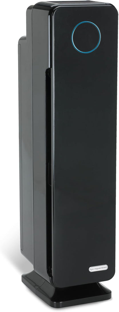 GermGuardian Air Purifier for Home with HEPA Pure Filter, for Wildfire Smoke, Pet Dander, Pollen, Odors, Large Rooms Up To 870 Sq. Ft., Removes 99.97% Pollutants, UV-C Light, 28", AC5350B, Black
