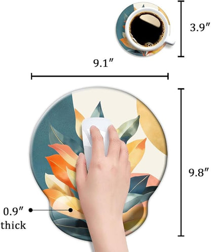Ergonomic Mouse Pad with Wrist Support,Mouse Pad with Wrist Rest,Relieve Wrist Pain Mousepad Non-Slip Rubber Base,Mouse Pads for Desk,Computers,Laptop,Office,Home,Accessories Aesthetic Art