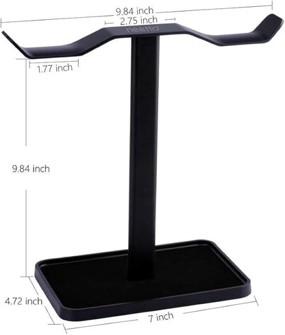 Avantree Neetto HS908 - Dual Headphones Stand for Desk, Aluminum Alloy & Metal Gaming Headsets Holder Hanger