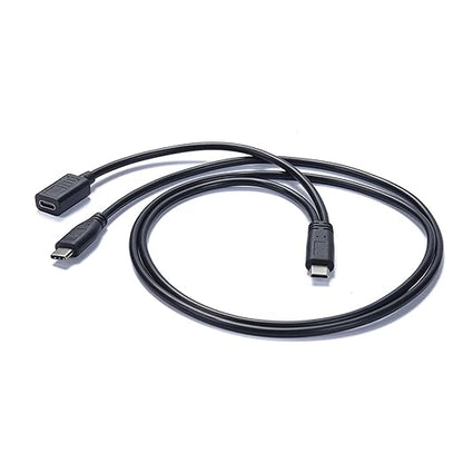 Yinziha Type C Male to Type C Male and Female Charging Cable Sound Card Connection Wire for Live Streaming and Mobile Devices