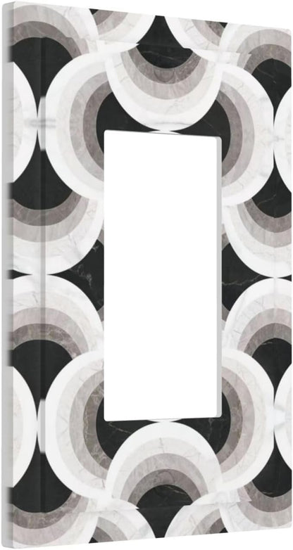 Bvtewkhz Black/White Art Marble 1 Gang Single Rocker Decorative Light Switch Covers Electrical Faceplate Switch Plates for Bathroom Kitchen Home