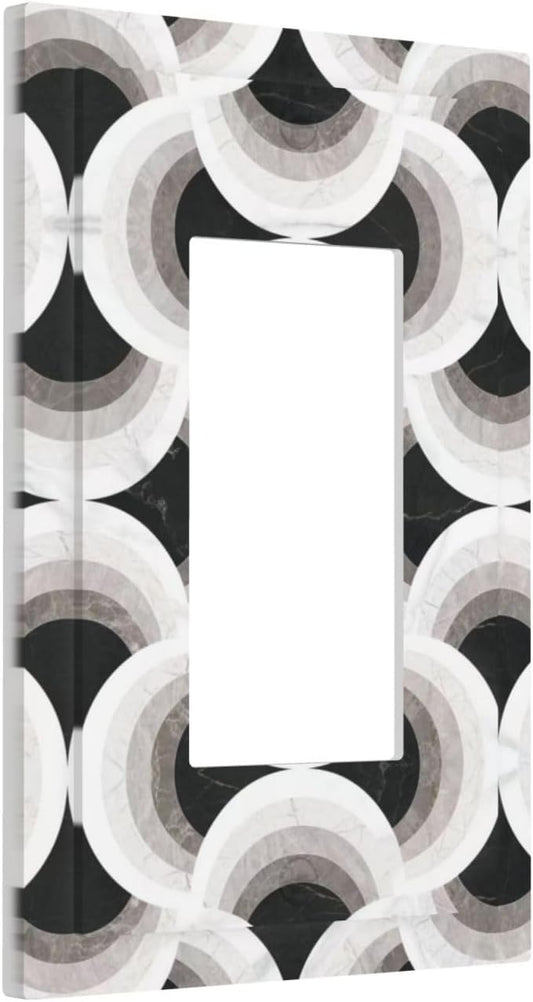 Bvtewkhz Black/White Art Marble 1 Gang Single Rocker Decorative Light Switch Covers Electrical Faceplate Switch Plates for Bathroom Kitchen Home