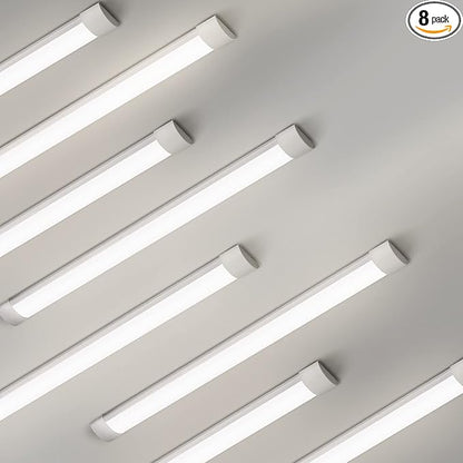 colmeguna 8 Packs 4FT LED Batten Light, Ultra-Thin Slim Ceiling Surface Mounted Light, 40W, 4000K, IP20, LED Ceiling Lamp for Garage, Shop, Hallway, Office, Market