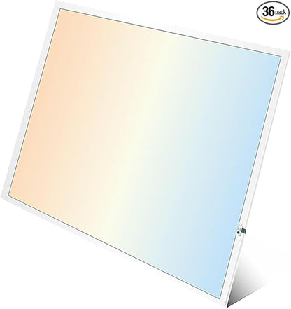 2X2 LED Flat Panel Light Emergency Battery Backup, 40W-3000K/4000K/5000K, 0-10V Dimmable, 4390 Lumens, LED Drop Ceiling Light, 100-277V, DLC and UL Listed, Ultra Thin Back-Lit (36 Pack)