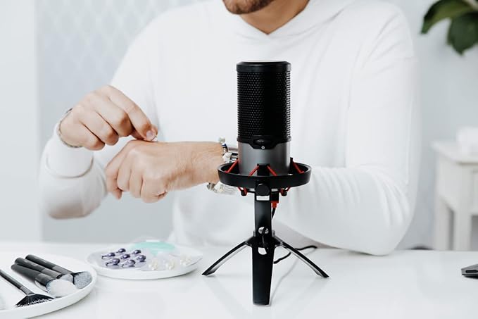 Cherry UM Series 3.0, 6.0 and 9.0 PRO RGB USB Microphone for PC, Mac, Gaming, Recording, Streaming, Podcasting, Studio and Computer Condenser. (UM 6.0 Silver)
