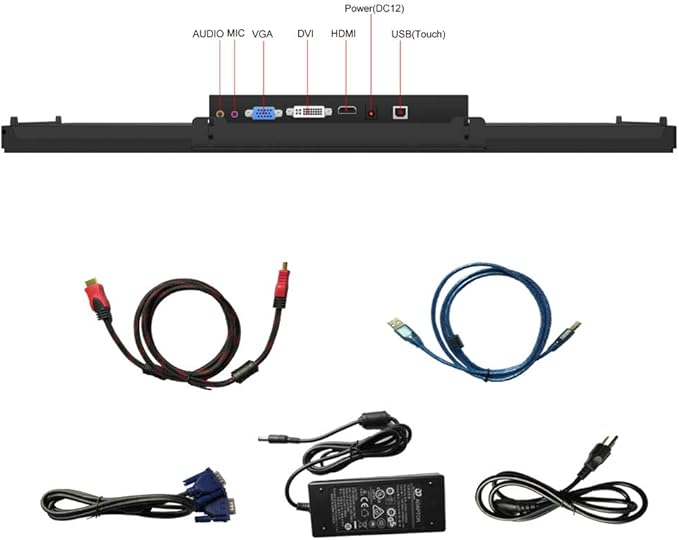 GreenTouch 18.5 Industrial Touch Monitor Open Frame, HDMI/VGA/DVI Interface, Built-in Speakers, Capacitive Touch Screen Technology