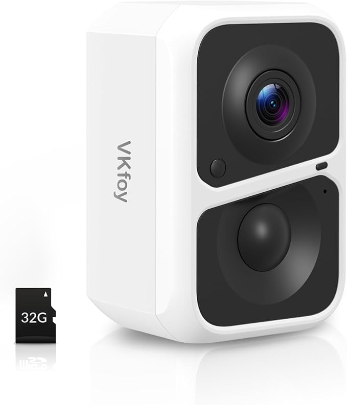 Vicohome 2K Battery-Powered WiFi Security Camera, Outdoor/Indoor with AI Motion Detection, Full Color Night Vision, 2-Way Audio, Spotlight & Siren, SD/Cloud Storage(32G Card Included)