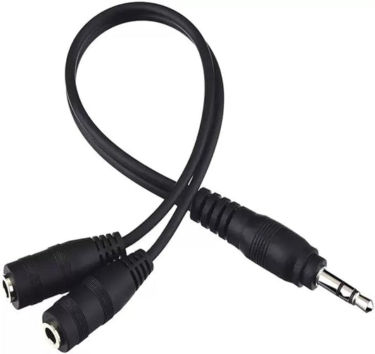 ienza Headphone Splitter for 2 Headphones/Aux Splitter 1 in 2 Out / 1 Audio Jack to 2 Speakers or Headphones (3.5mm TRS Male to 2 3.5mm TRS Female)