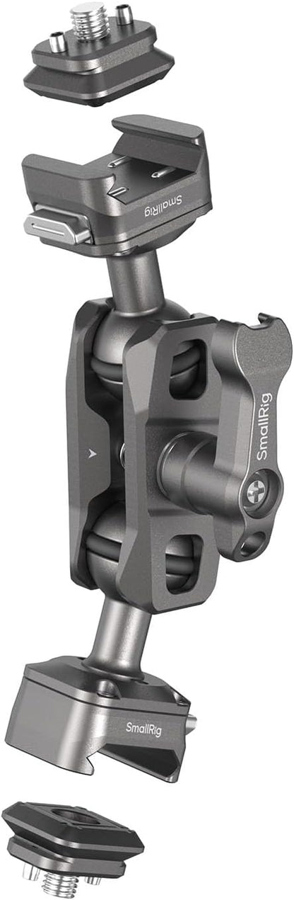 SMALLRIG Quick Release Magic Arm with 360° Ball Head, Articulating Magic Arm with 1/4"-20 Screws & Detachable Locating Pins, Max Payload 5.5kg / 12.1lbs, for Monitor, Camera Cage, HawkLock H21