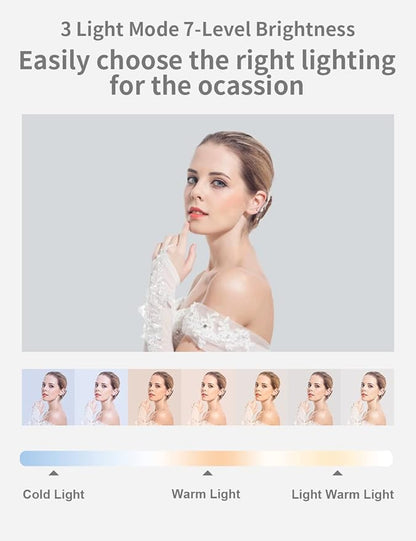 Viozon Extendable Selfie Stand 360° Rotation with Phone Holder, Rechargeable Wireless Foldable 7 Brightness LED Light for Live Streaming/YouTube/Tiktok/Video Recording/Photography/Reading (AP-V6P)