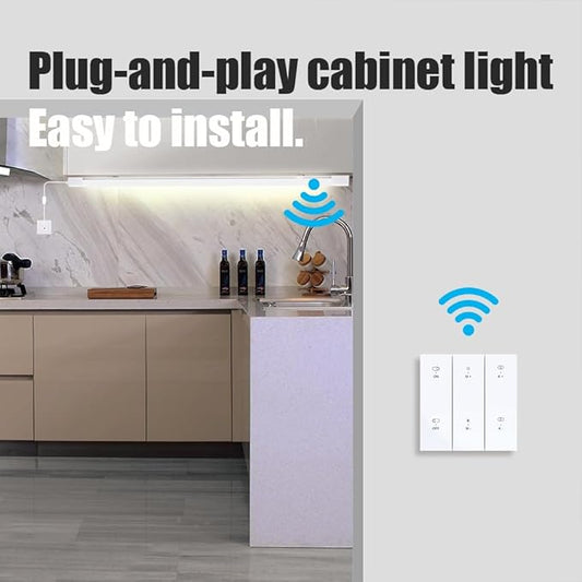 ONIDEK Under Cabinet Lights with Plug. 3000K-6500K Dimming and Color. with Wireless Control Panel and Remote Control.15W 1500LM for Garage, Kitchen, Bathroom, Closet, Office (16 inch-2pcs)