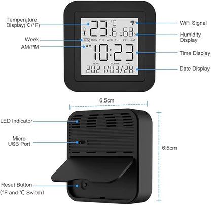 eMylo USB Smart WiFi IR Remote Control with Temperature & Humidity Sensor – Tuya App Control, Compatible with Alexa, Universal Controller for TV/AC/Audio/DVD