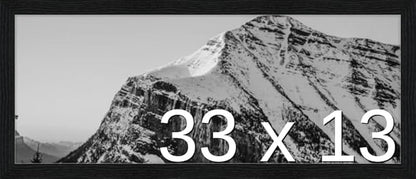 Frame It Easy 33 x 13 Black Grain Wood Frame (Derby)