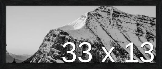 Frame It Easy 33 x 13 Black Grain Wood Frame (Derby)