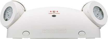 Lithonia Lighting Quantum Emergency Light, Contemporary Commercial LED Emergency Lights with 2 Aimable Lamp Heads, Ceiling or Wall Mount, White Thermoplastic, 120/277V Dual Voltage (ELM4L)