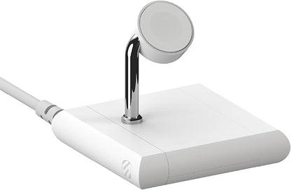 Scosche BL2AWWT-AP BaseLynx™ 2.0 Watch, Magnetic Charger Stand for Apple Watch, Modular Fast Charging Dock Station Compatible with Apple Watch Series 3/4/5/6/7/8/9/Ultra/Ultra2/SE, White