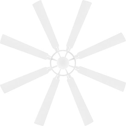 ELEHINSER 80 Inch Ceiling Fan with Lights and 3 Downrods, 8 Plywood Blades, 6-Speed Noiseless Reversible DC Motor, 3CCT, Windmill Ceiling fan for Kitchen Bedroom Living Room, Gloss White