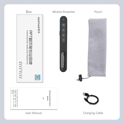 Norwii N76 Rechargeable Presentation clicker with Pointer, Long Range Presentation Remote, Wireless Presenter for PowerPoint Presentations, Slide Control (Black with Red Light)