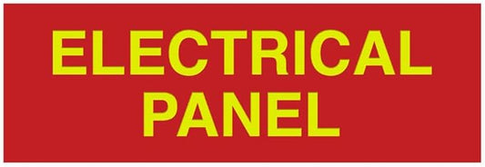 All Quality Basic Electrical Panel Sign - Fire Regulation Safety Compliance Sign - Red/Gold - Medium (2 Pack)
