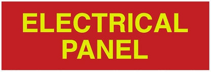 All Quality Basic Electrical Panel Sign - Fire Regulation Safety Compliance Sign - Red/Gold - Small (10 Pack)