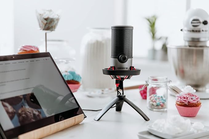 Cherry UM Series 3.0, 6.0 and 9.0 PRO RGB USB Microphone for PC, Mac, Gaming, Recording, Streaming, Podcasting, Studio and Computer Condenser. (UM 6.0 Silver)