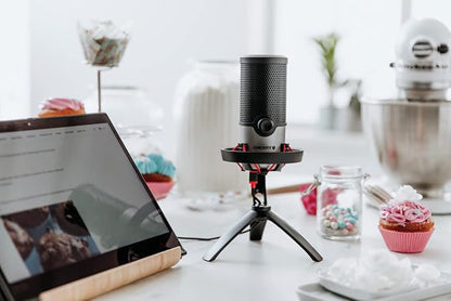 Cherry UM Series 3.0, 6.0 and 9.0 PRO RGB USB Microphone for PC, Mac, Gaming, Recording, Streaming, Podcasting, Studio and Computer Condenser. (UM 6.0 Silver)