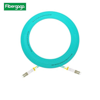 Fibergaga 0.5M(1.6ft) OM3 LC to LC Fiber Patch Cable,10GB/40GB Multimode Duplex 50/125µm 2.0mm Fiber Optic Jumper Cords Length Option: 0.5M(1.6ft)-100M(328ft)