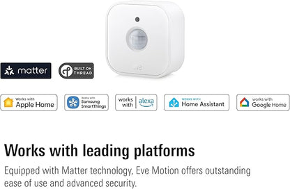 Eve Motion (Matter) - Smart Motion Sensor with Light Sensor, IPX3 Water Resistance, Automatic Activation of Lights and Devices, Thread