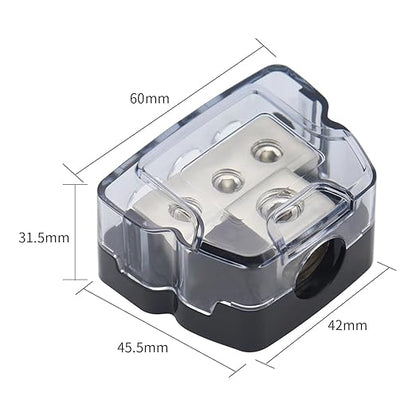 3 Way Amplifier Sub Speaker Audio Distribution Block 0 Gauge /4 Gauge in 4 GA / 8GA Wire Out Connecting Blocks 1PCS