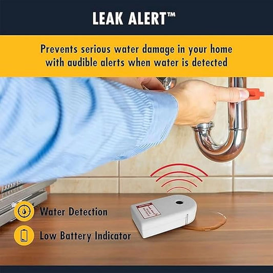 Zircon Leak Alert 3-Pack Water Detector Alarm – 90 dB Battery-Powered Leak & Flood Sensor for Basement, Kitchen, Bathroom, Utility Room – Early Water Detection & Damage Prevention