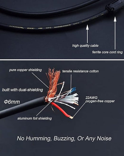 Diaianyfi Audiophile RCA to 2RCA Subwoofer Cable,1 RCA Male to 2 RCA Male Audio Cable RCA Y-Adapter,Oxygen-Free Copper,Nylon Braided Jacket (16.5ft)