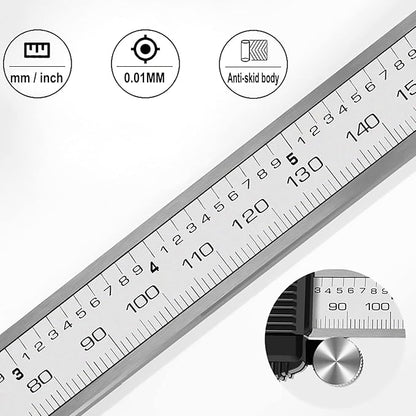 Digital Caliper,Electronic Digital Calipers, YKLSXKC 0-6" Calipers Measuring Tool, Stainless Steel Construction with Large LCD Screen, Auto-Off Feature for 3D Printing,Inch and Millimeter Conversion
