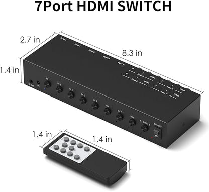 Dingsun 4 Way HDMI 2.0 to HDMI Switch + 4 Way RCA to HDMI Converter for Fire Stick，ROKU, N64, NGC, Wii, PS2/3/4/5, Xbox Series, Xbox ONE, Switch ect.
