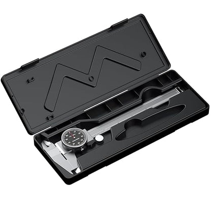HDLNKAK Dial Caliper Shockproof Dial Caliper Precision Caliper with Black Watch 0-6" Range, 0.001” Resolution 6 Inch with 0.001" Precision Calipers 4-Way Measurement with Plastic Case.