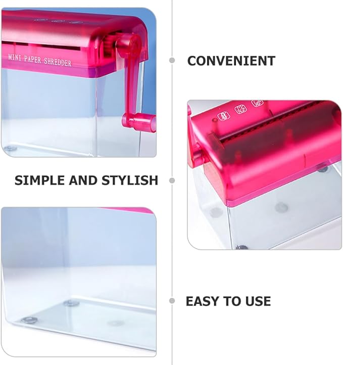 DEARMAMY Manual Paper Shredder for Home and Office, Mini Handheld A4 Paper Cutter, Wear-Resistant Portable Desktop Shredder for School and Household Use
