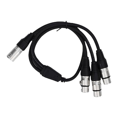 Estink XLR Splitter Cable 3 Pin Male to 3 Female Y Splitter with Zinc Alloy Connectors for Balanced Audio Signal in Studio Live Performance 2ft