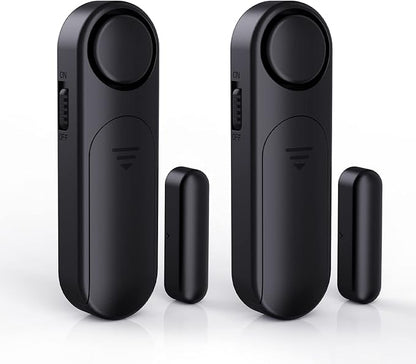 AKOYU Window and Door Alarm When Opened (2 Pack) for Kids Safety/Home Security, Wireless Opening Sensor Alarms for Sliding Glass Door, 120dB Burglar Alert, Ideal for Business,Garage,Apartment, Black