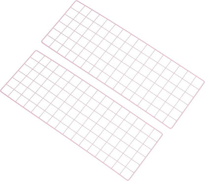 PATIKIL 31.5"x12" Wire Grid Panel, 2 Pack Board Photo Pictures Memo Display Grid Panels Hanging Organizer Wall Decorative Panel for Home Office Wedding, Pink