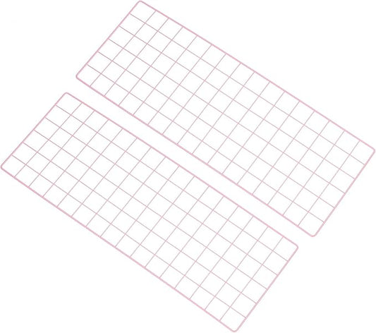 PATIKIL 31.5"x12" Wire Grid Panel, 2 Pack Board Photo Pictures Memo Display Grid Panels Hanging Organizer Wall Decorative Panel for Home Office Wedding, Pink